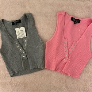 BUTTON UP CROP TOPS